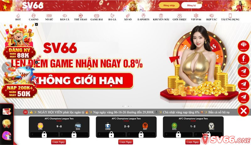 SV66 STORCK - Trang Chủ SV66.COM Không Chặn 2026 10 Trang chủ nhà cái SV66 được thiết kế khá hài hoà